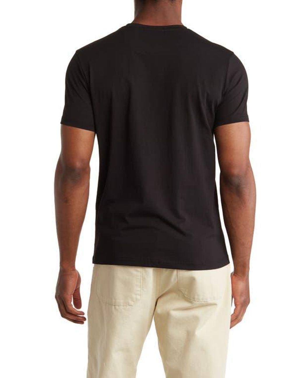 T.R. Premium Black Solid Cotton-Blend Crewneck T-Shirt for men