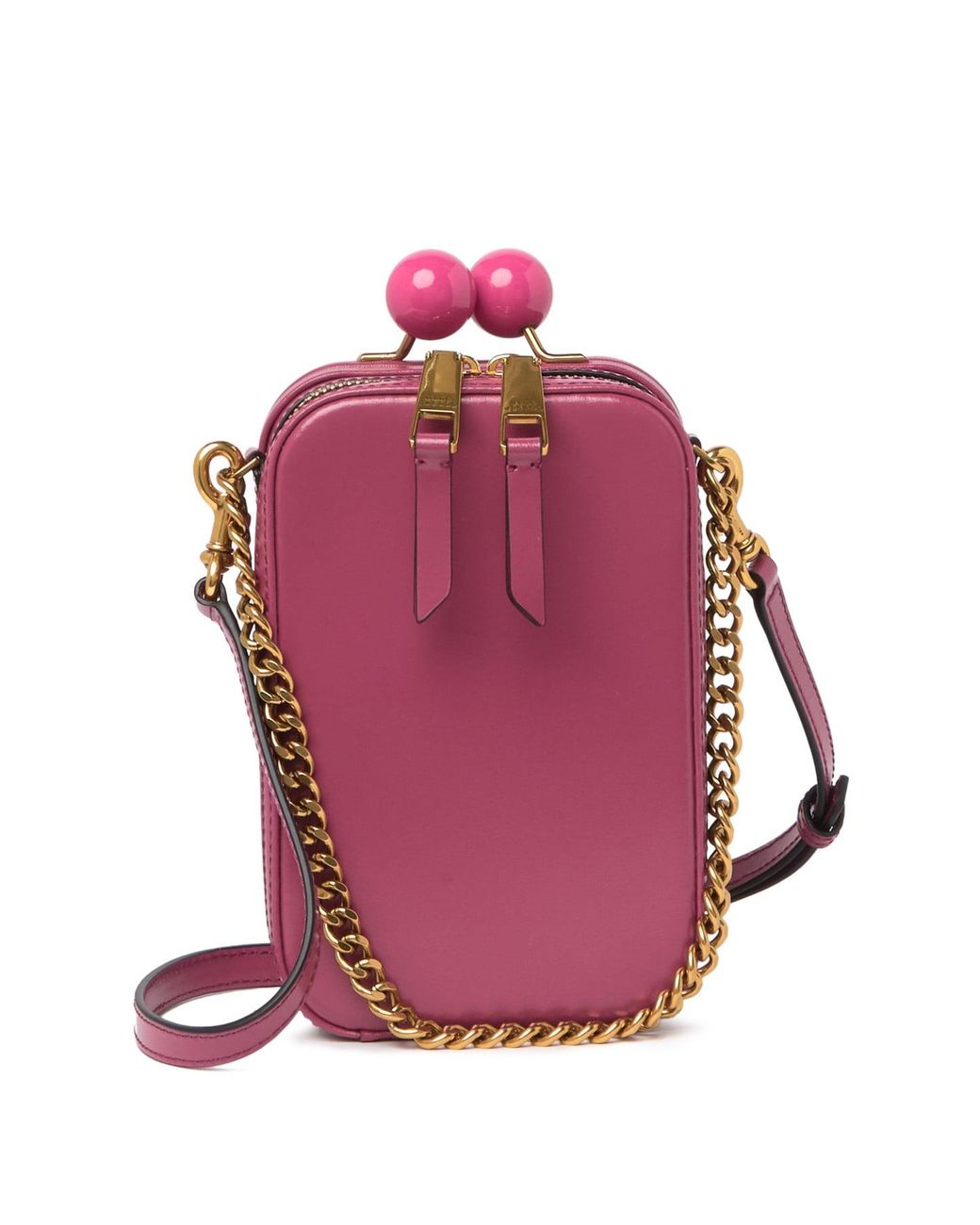 Marc Jacobs The Vanity Crossbody Bag In Pink Leather Joli