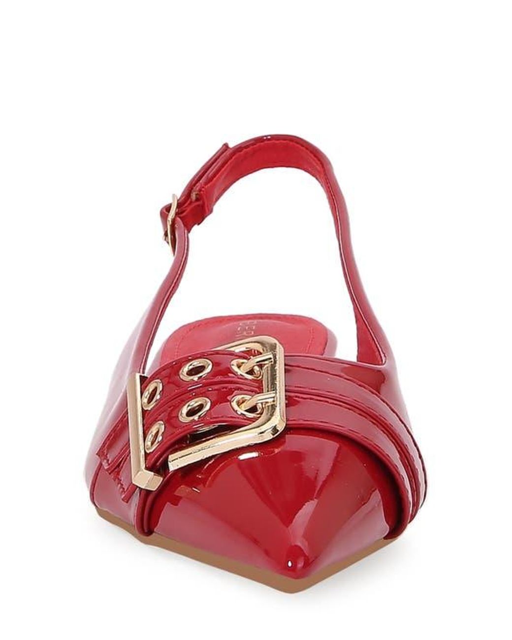 BERNESS Red Buckle Slingback Pointed Toe Flat