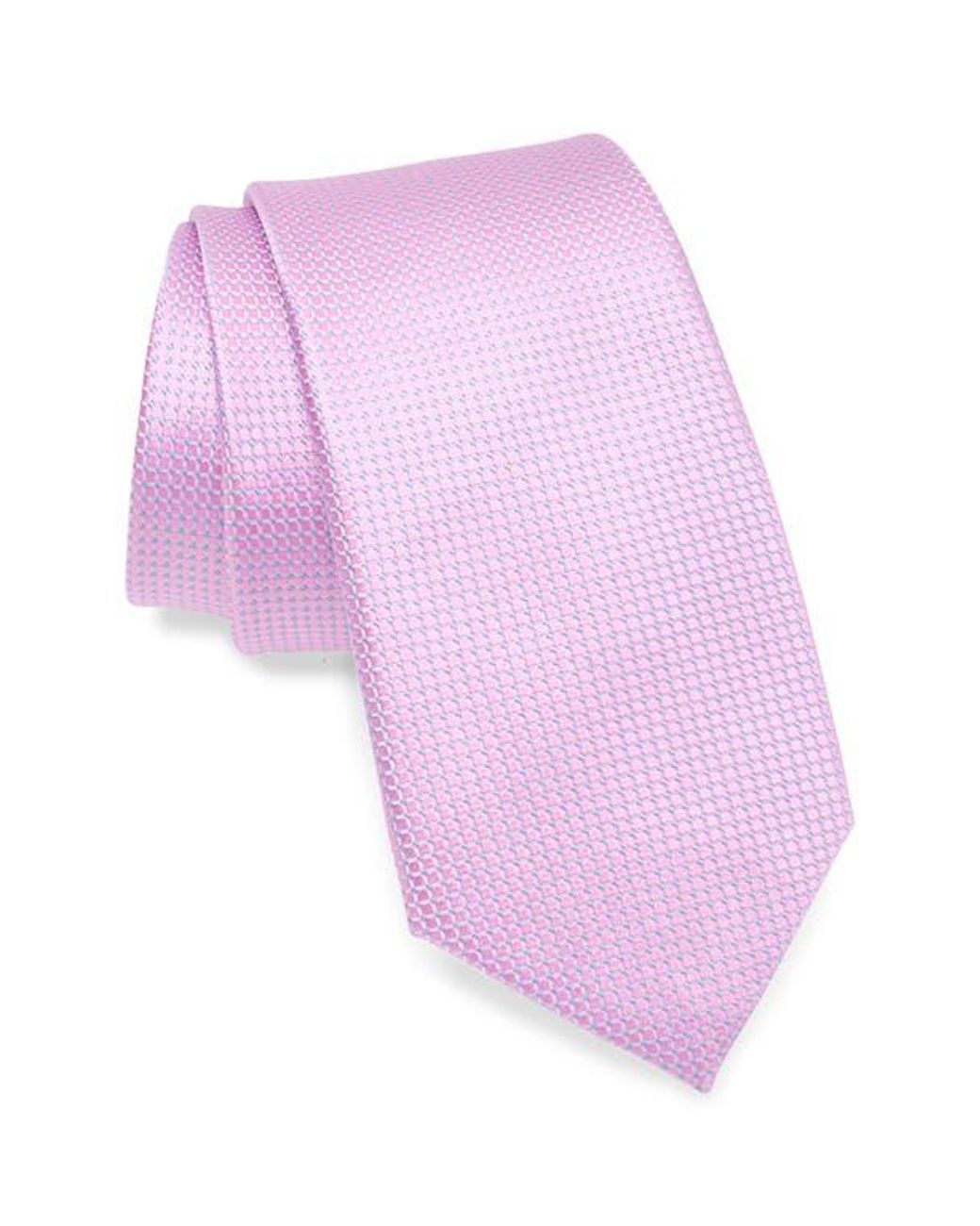 Duchamp Pink Textured Silk Tie for men