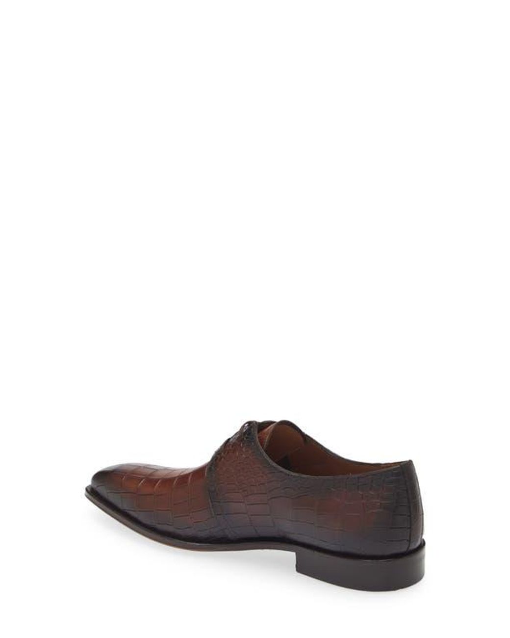 Mezlan Brown Croc Embossed Derby for men