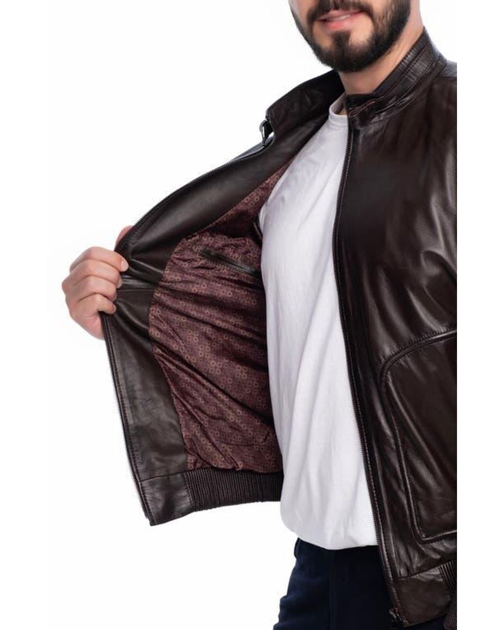 VELLAPAIS Black Larue Leather Jacket for men