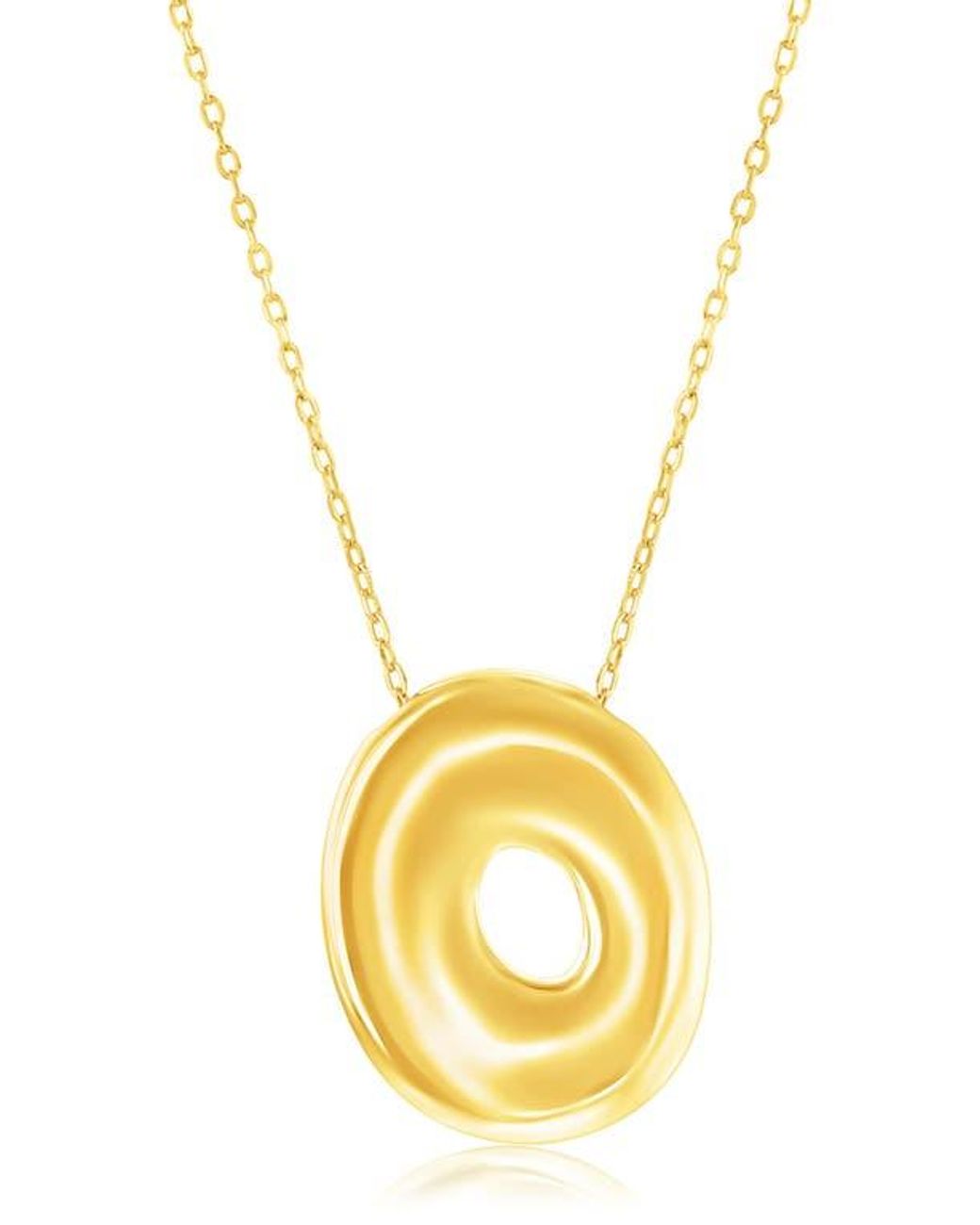 Simona Metallic Bubble Initial Pendant Necklace