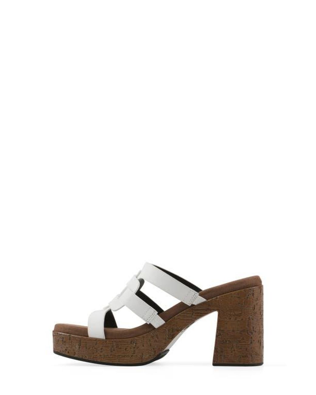 White Mountain Brown Barillo Platform Slide Sandal