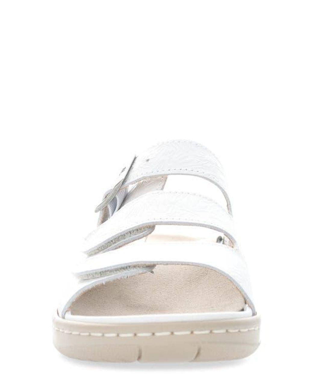 Propet White Breezy Walker Slide Sandal