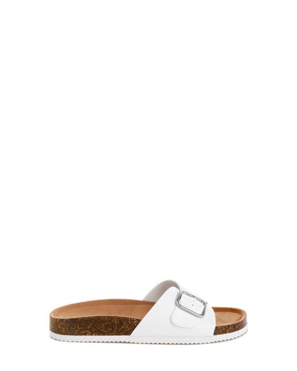 London Rag Slides LONDON RAG Aranda Buckle Slide Sandal in White | Lyst