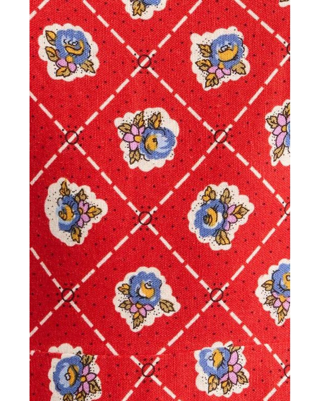 Wayf Josefina Scarf Print Linen Blend Midi Dress in Red | Lyst