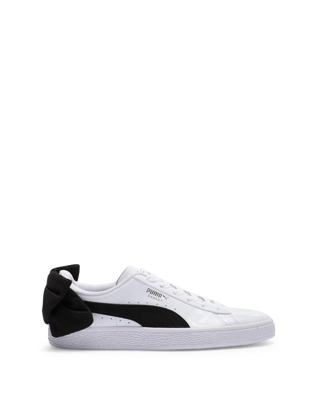 PUMA Suede Basket Bow in White/Black (White) | Lyst