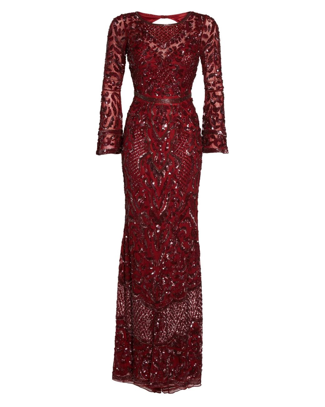 sequin bell sleeve gown mac duggal