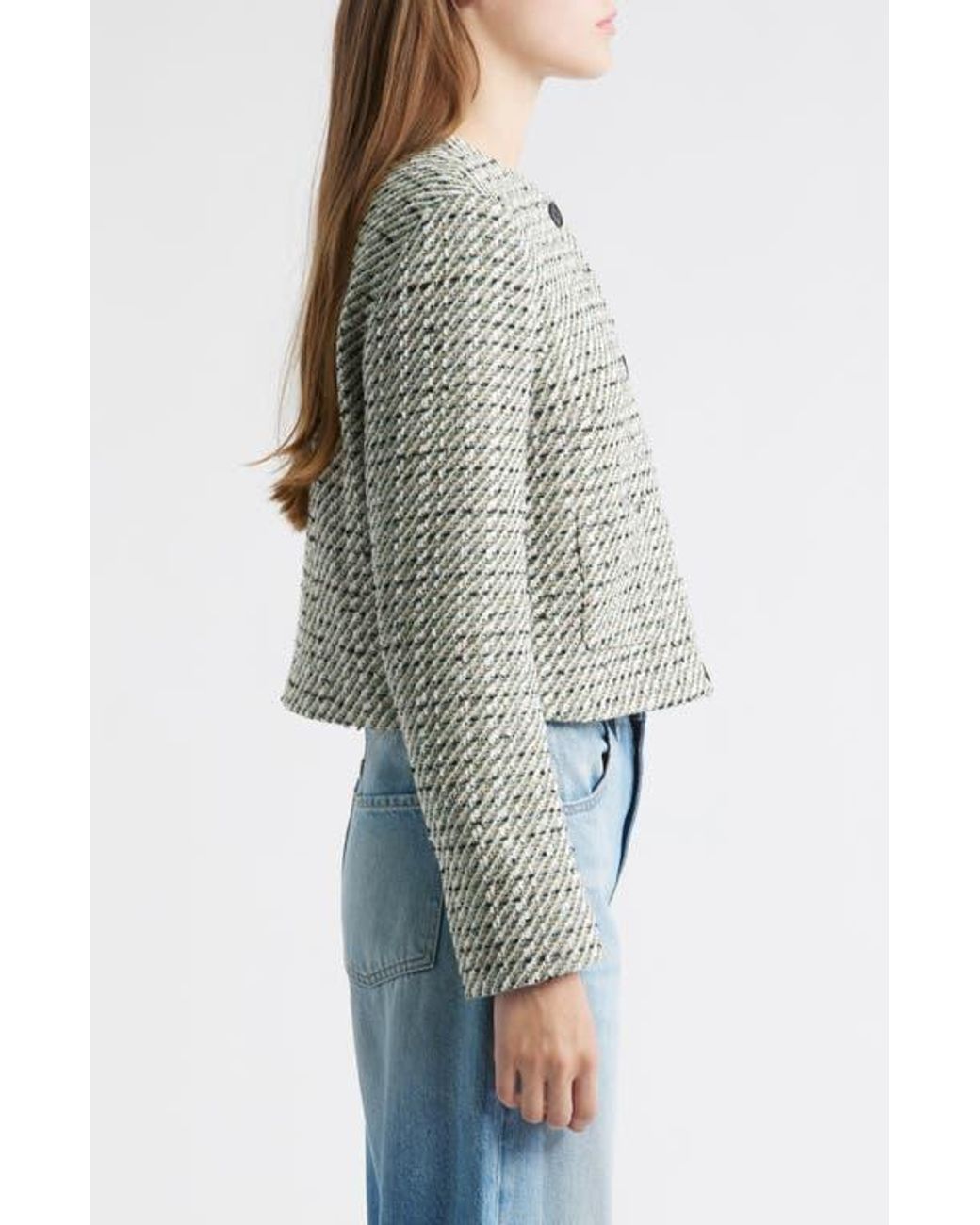 Boss Gray Tweed Crop Jacket