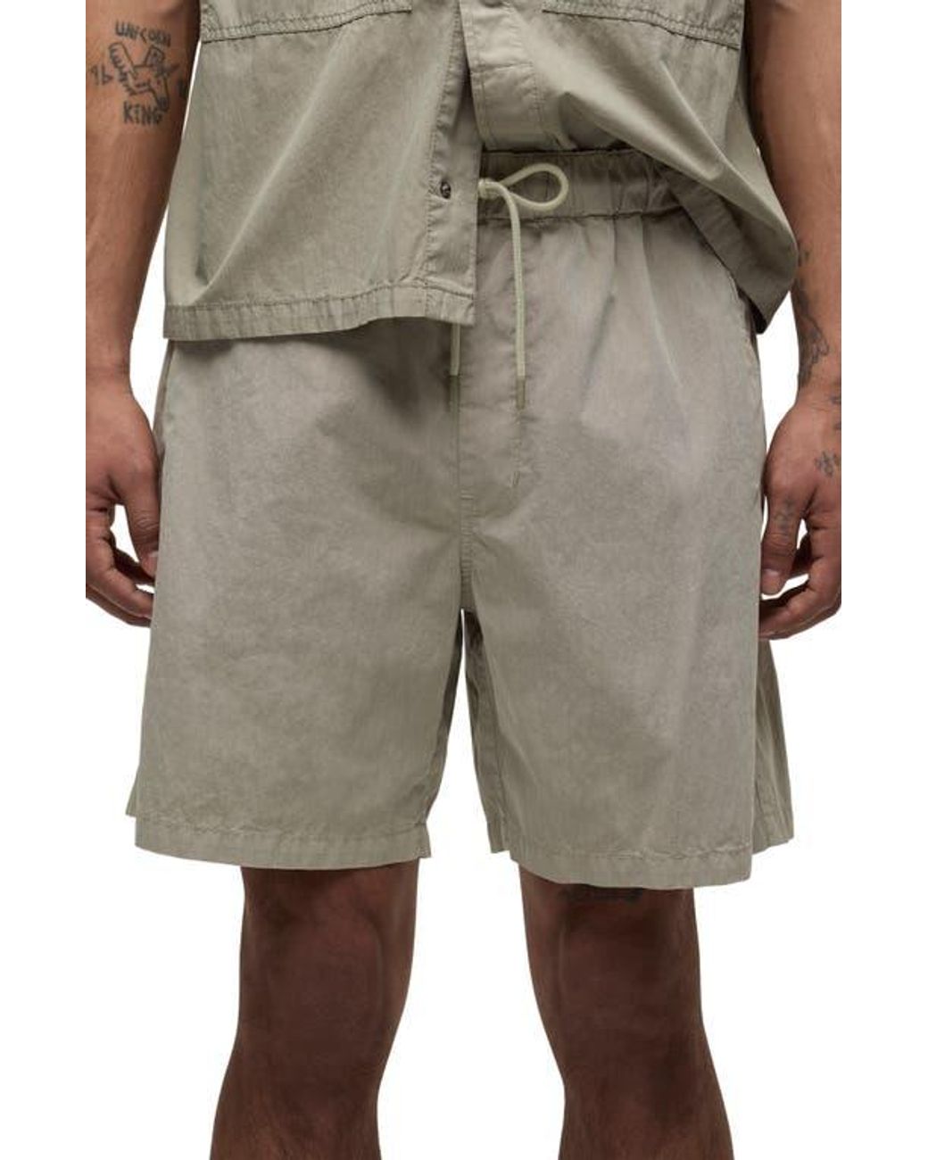 Hudson Natural Cotton Blend Drawstring Shorts for men