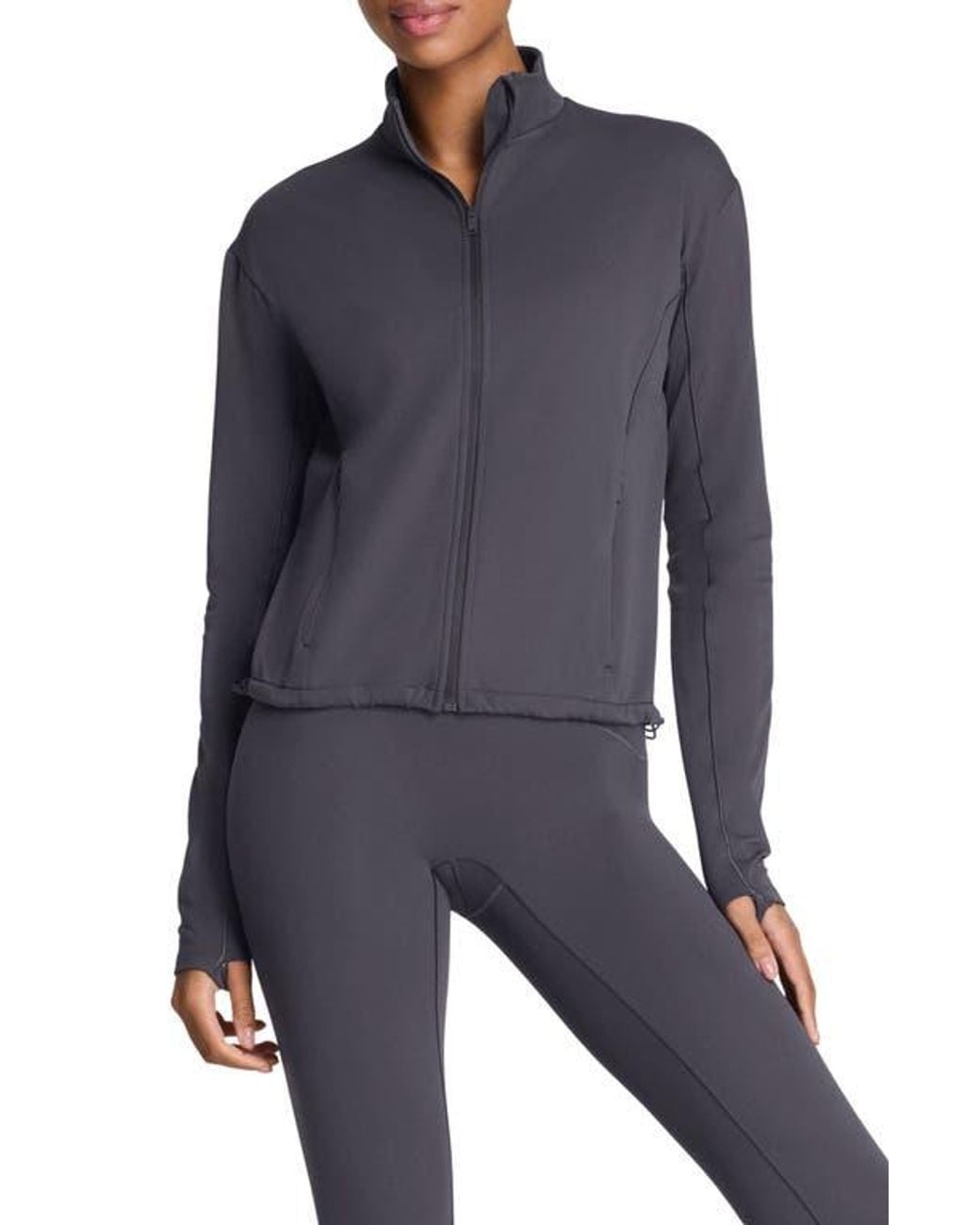 Spanx Blue Brushed Full Zip Jacket
