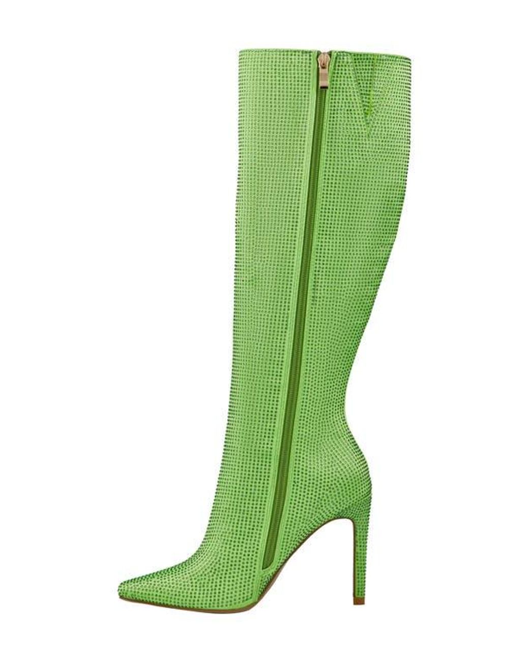 Lady Couture Green Diamond Rhinestone Pointed Toe Boot