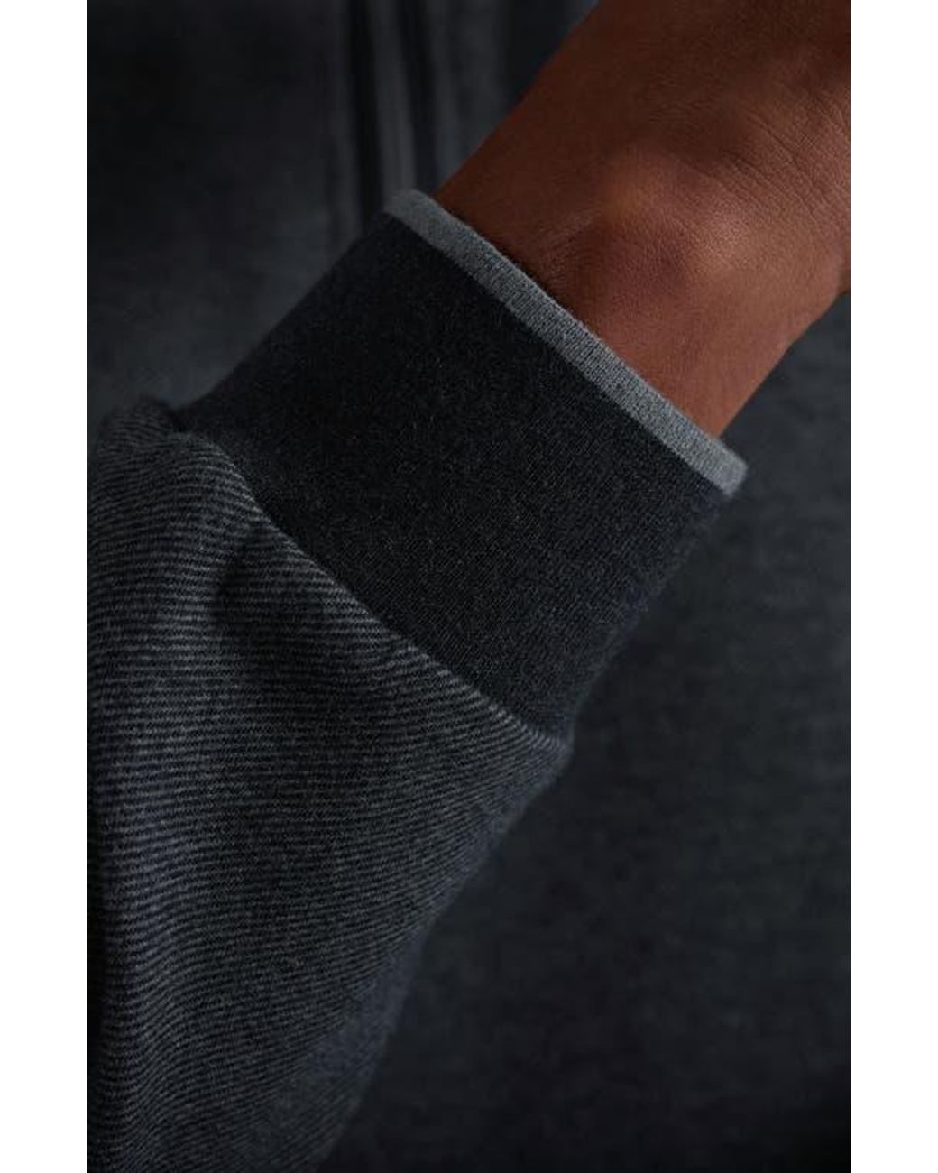Bugatchi Black Mélange Quarter Zip Top for men