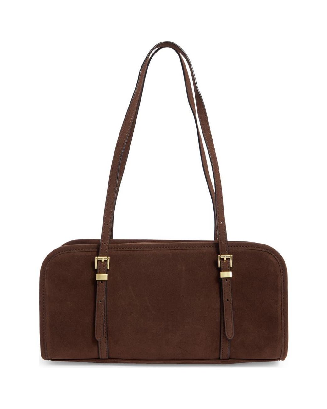 BCBGMAXAZRIA Suede East/West Shoulder Bag in Brown | Lyst