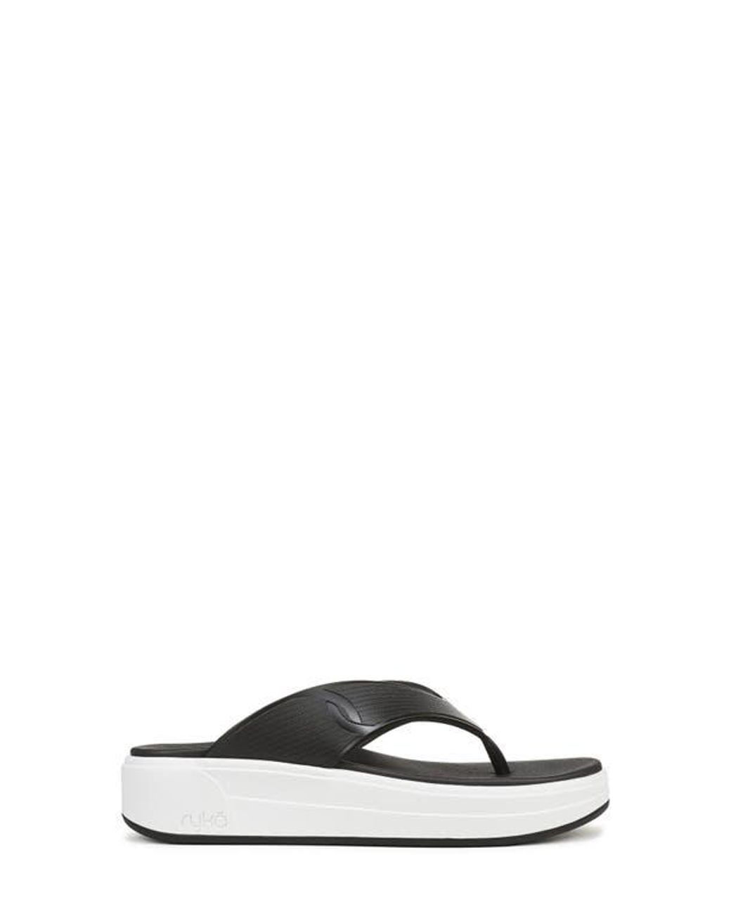 Ryka Black Viv Platform Thong Sandal