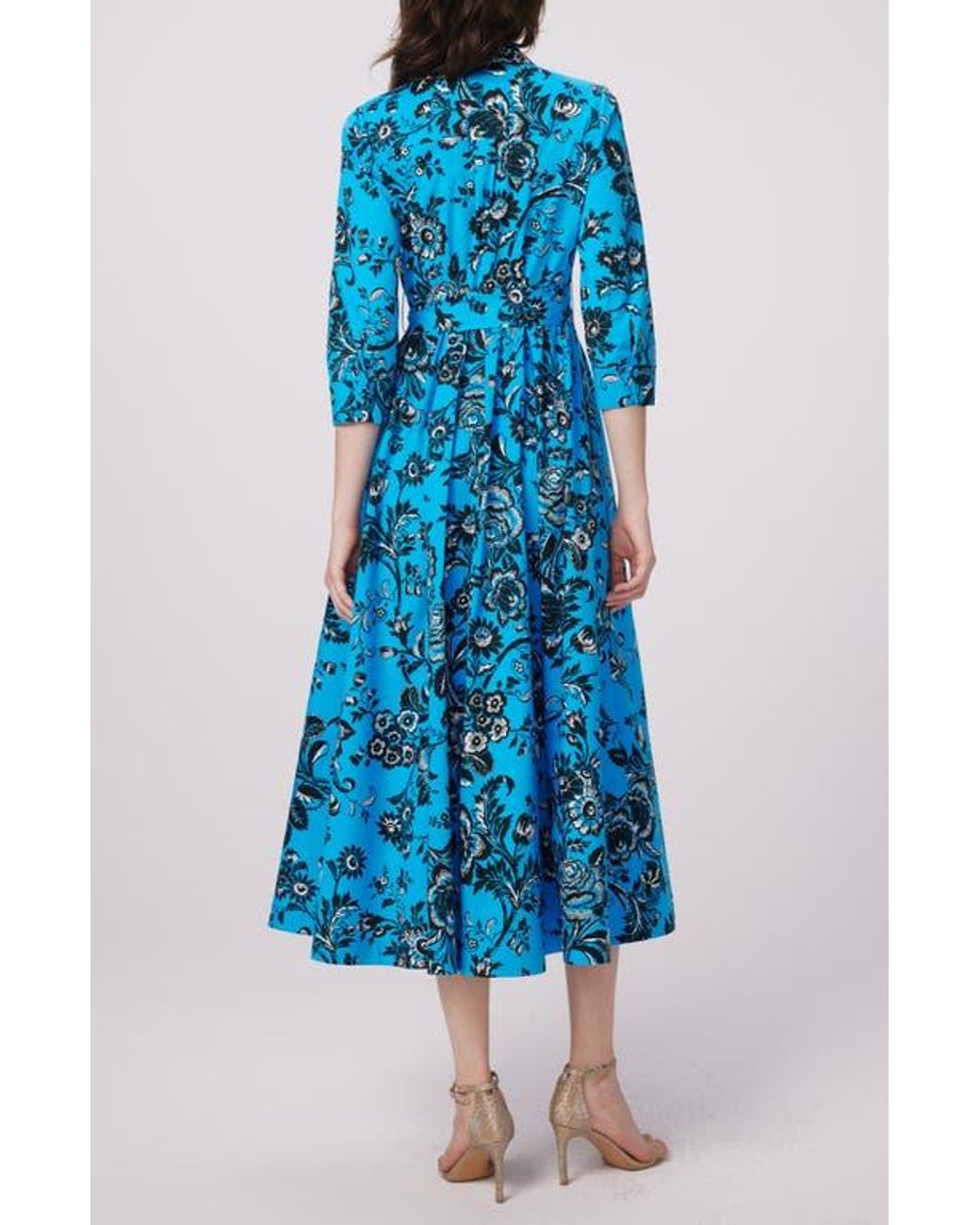 Diane von Furstenberg Blue Blaine Floral Shirtdress