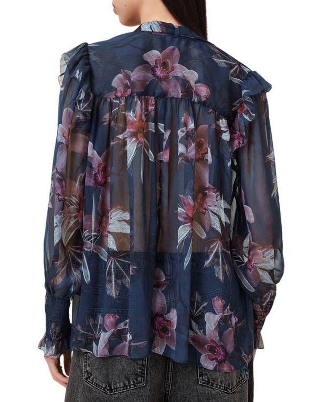 AllSaints Lara Shirt in Blue | Lyst