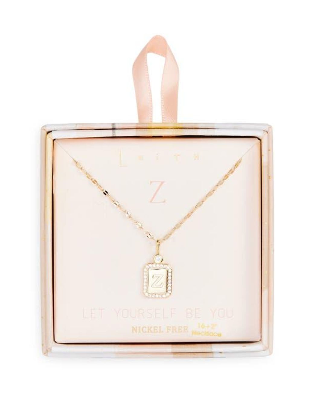 Leith Blue Initial Pendant Necklace