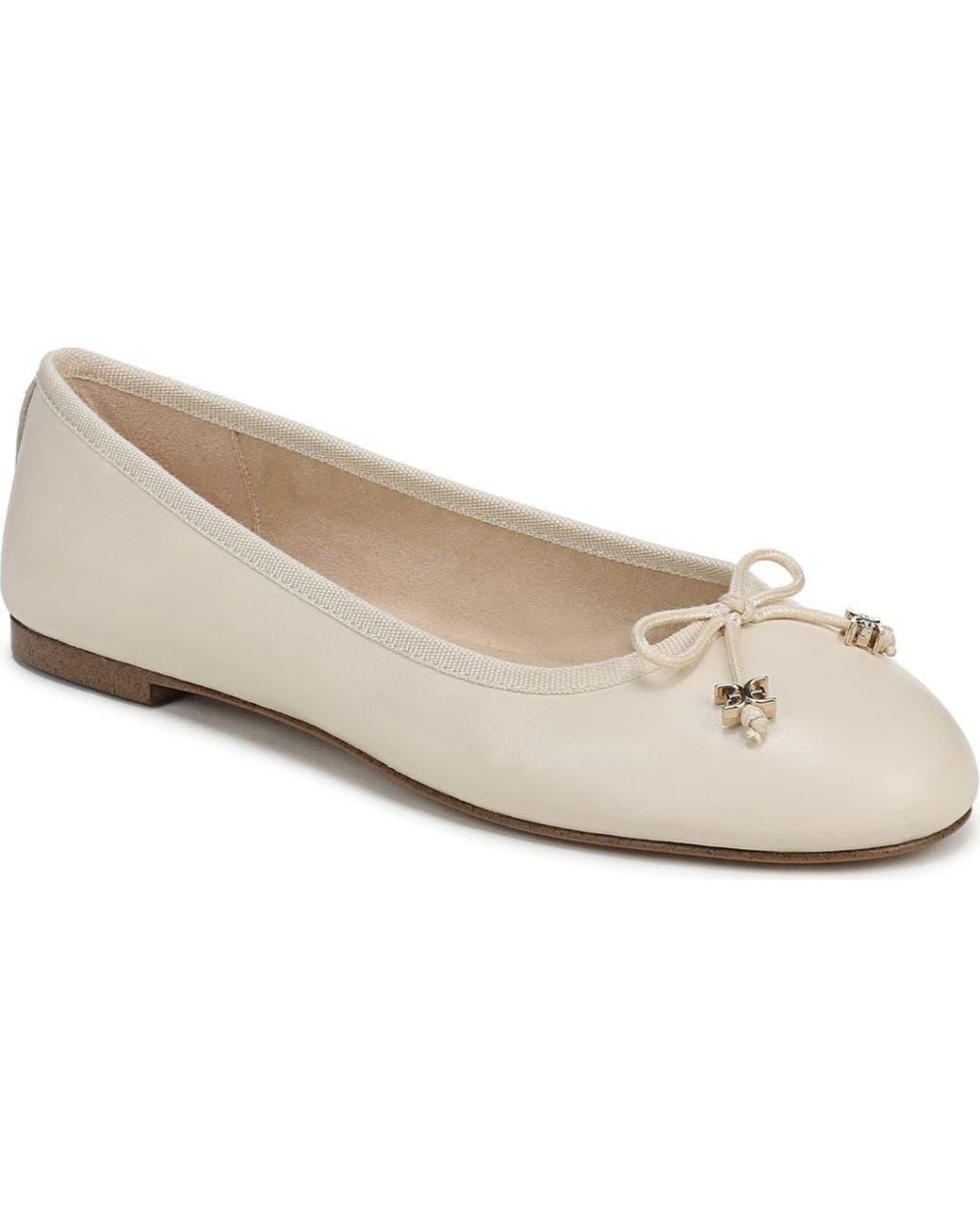 Sam Edelman White Flora Ballet Flat