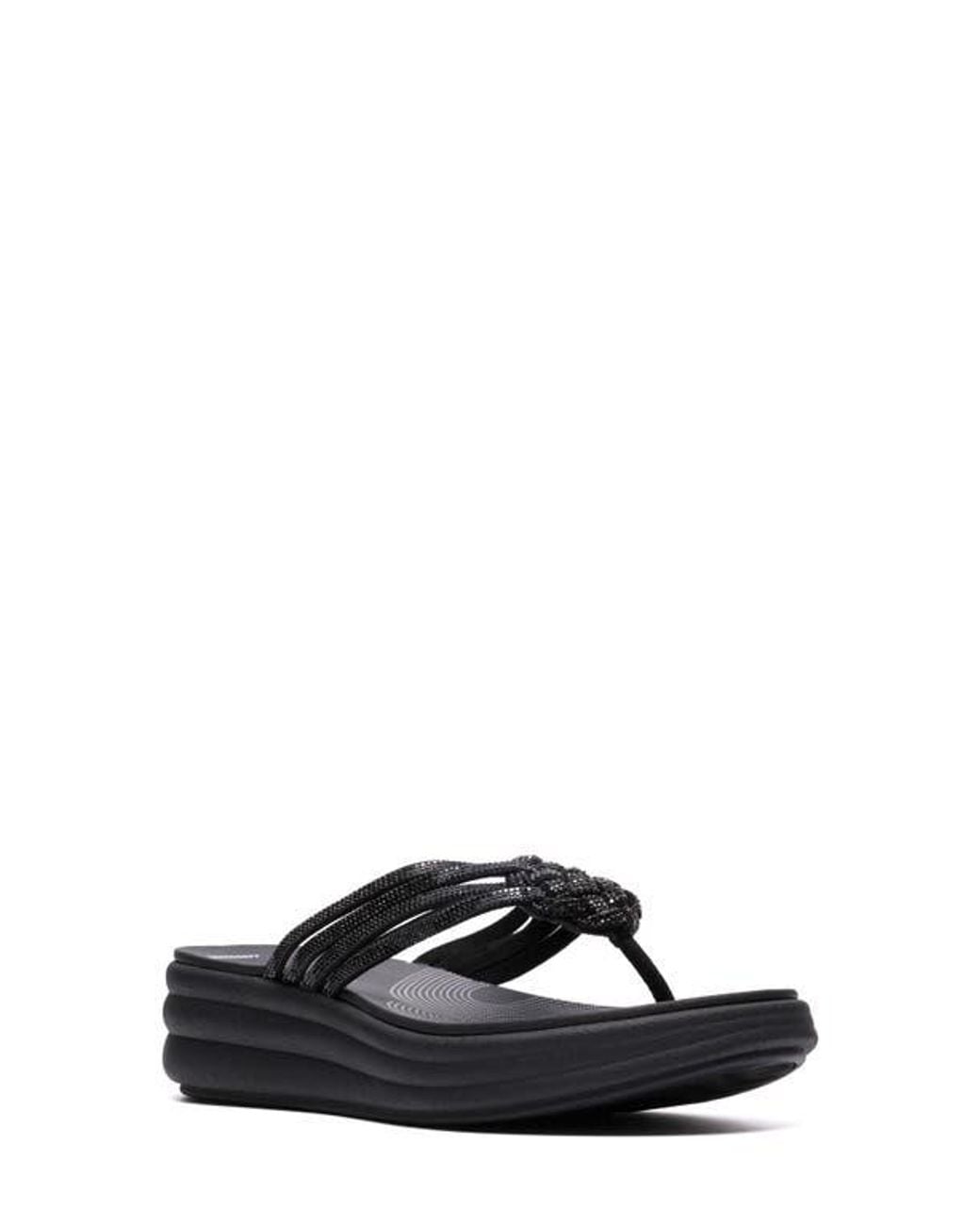 Clarks Black Drift Gem Flip Flop