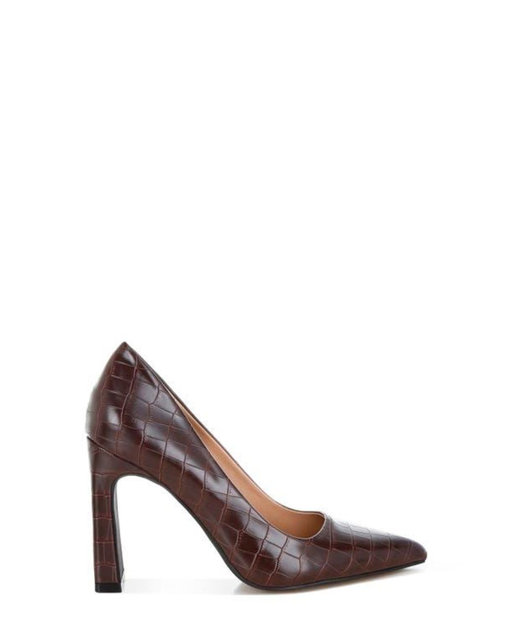 LONDON RAG Brown Scheba Croc Embossed Pump