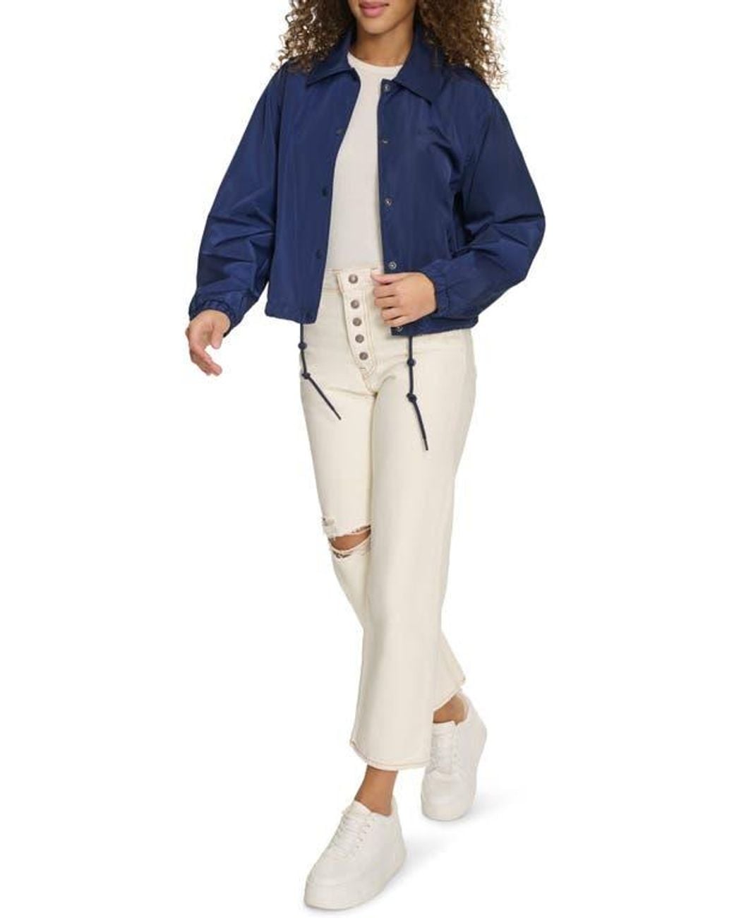 Champion Blue Cropped Coached Jacket