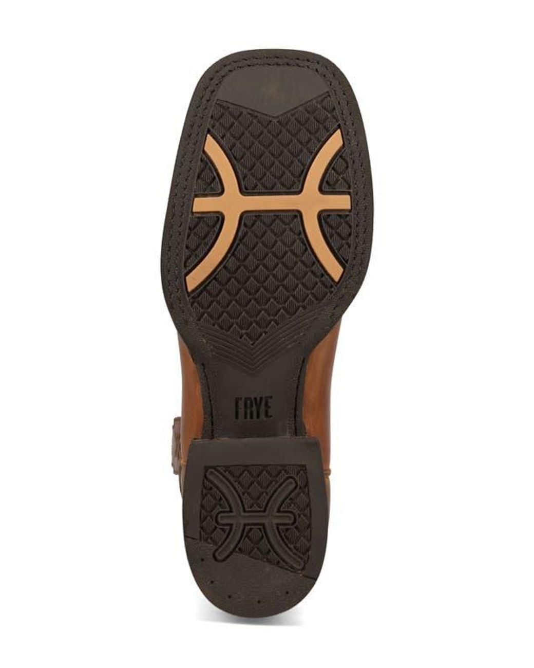 Frye Brown Hauser Logo Stitch Western Boot for men