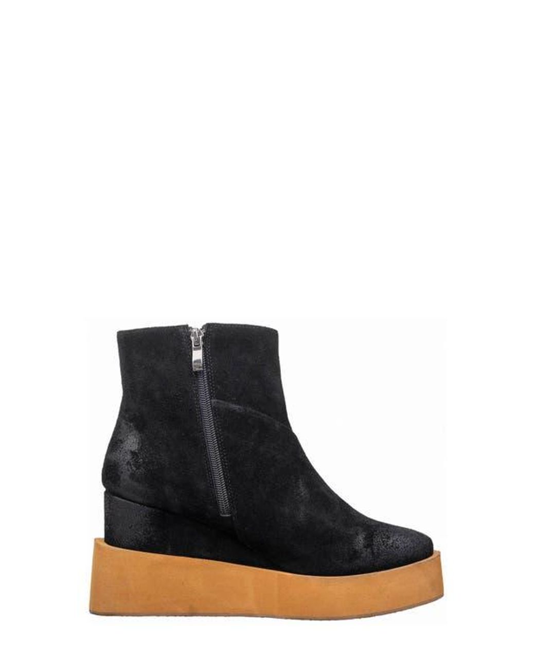 Antelope Black Suede Platform Wedge Boot