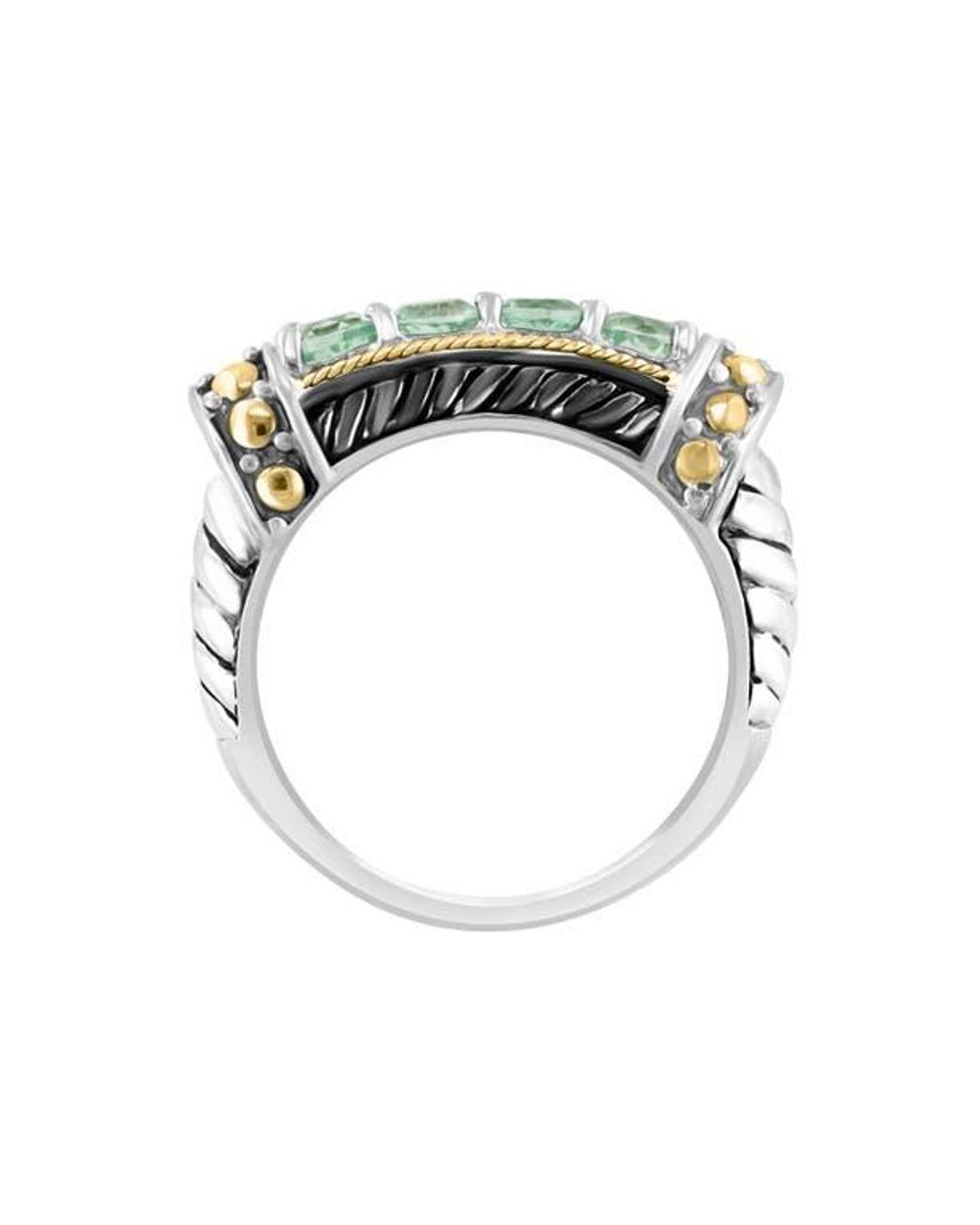 Effy Green Two Tone Amethyst Ring