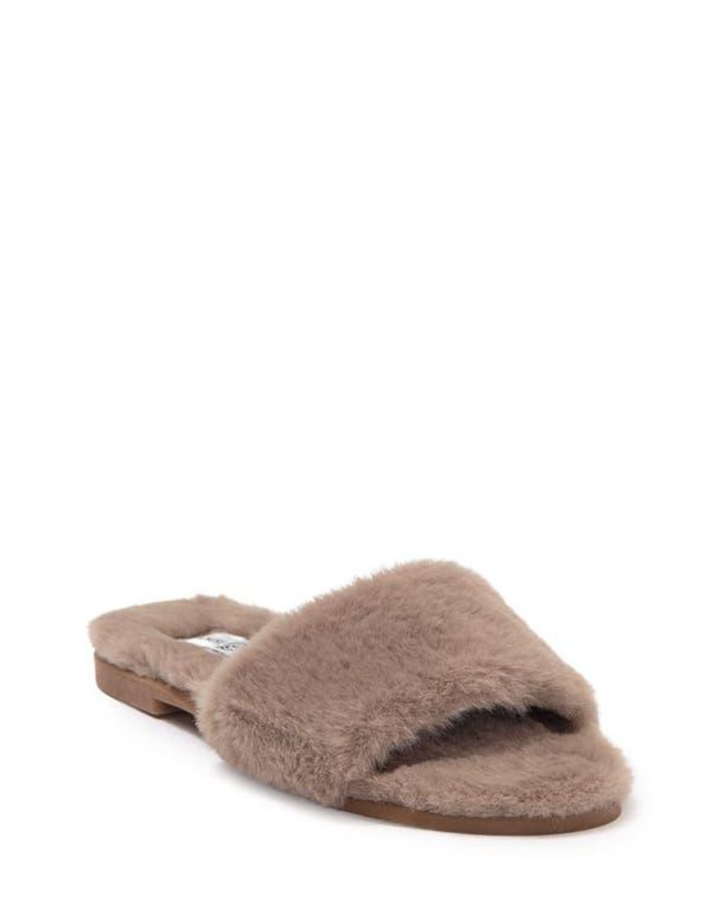 Chinese Laundry Mulholland Faux Fur Slide Sandal in Gray Lyst