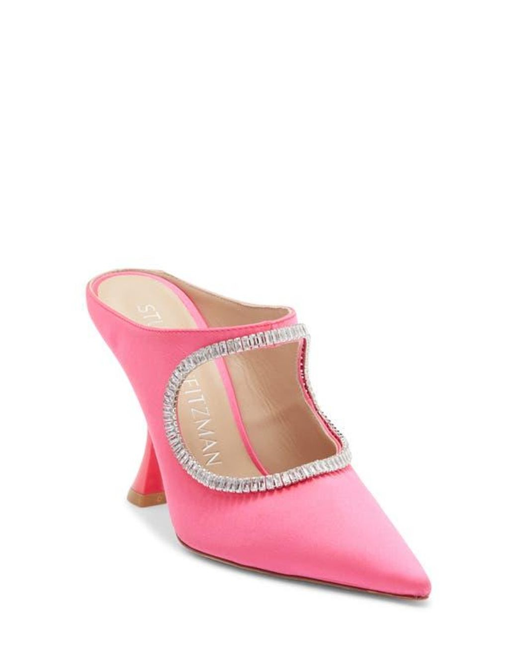 Stuart Weitzman Pink X Curve Crystal Slingback Pump