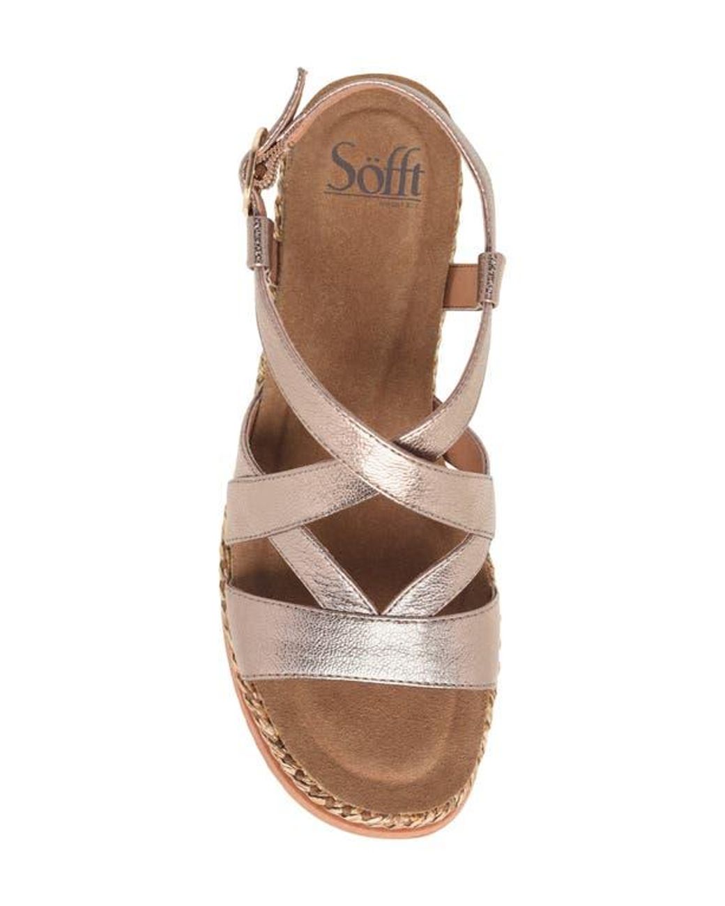 Söfft Natural Devyn Slingback Espadrille Platform Wedge Sandal