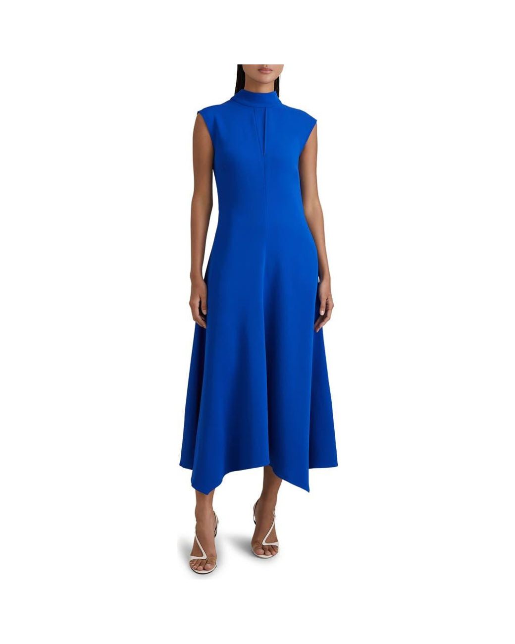 Reiss Jessa Side Ruched Asymmetric Dress in Blue | Lyst