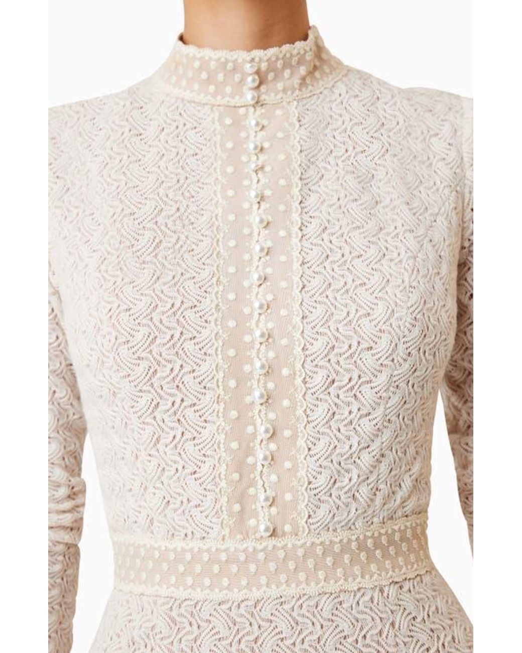 Elliatt Bella Long Sleeve Textured Knit Dress in White | Lyst