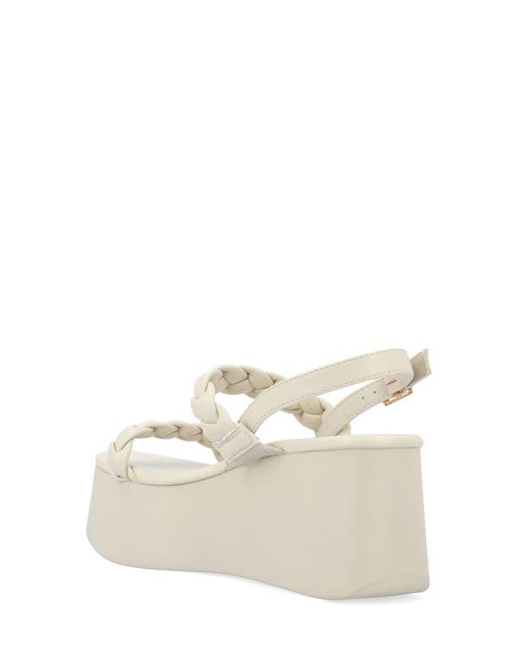 Journee Collection Zannah Braided Platform Sandal in White | Lyst