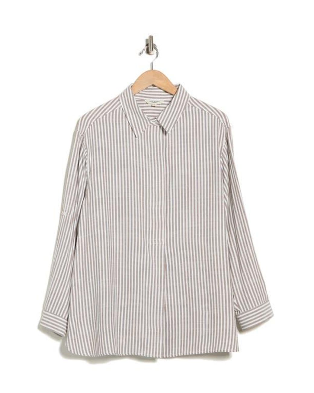 Max Studio White Stripe Popover Tunic