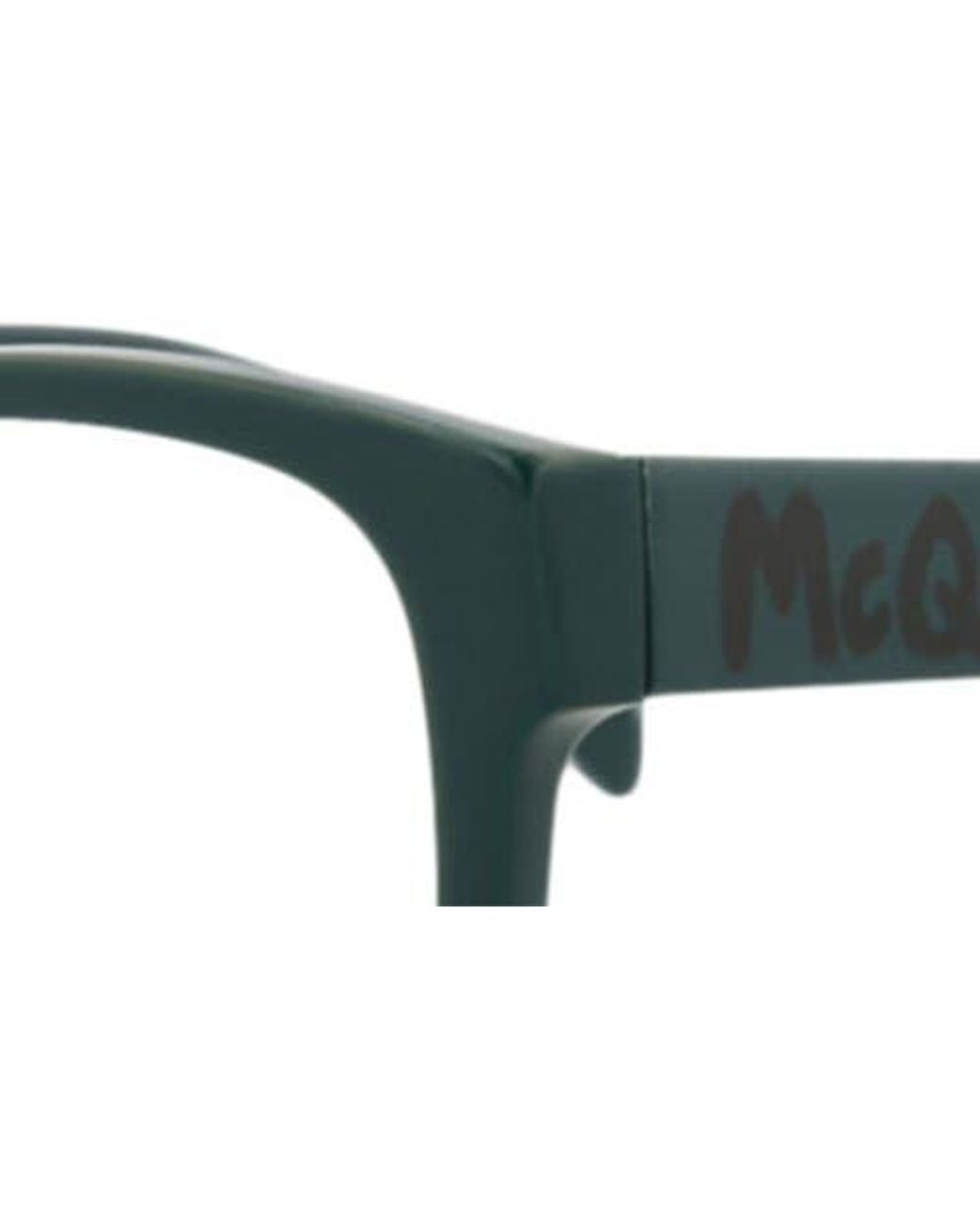 McQueen Black 52Mm Rectangular Optical Glasses for men
