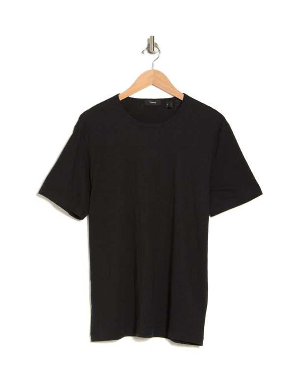 Theory Black Pima Cotton Precise Crewneck Tee for men