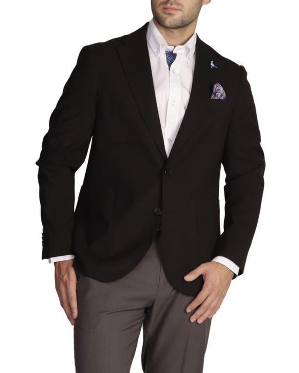 Tailorbyrd Black Solid Textured Sport Coat for men