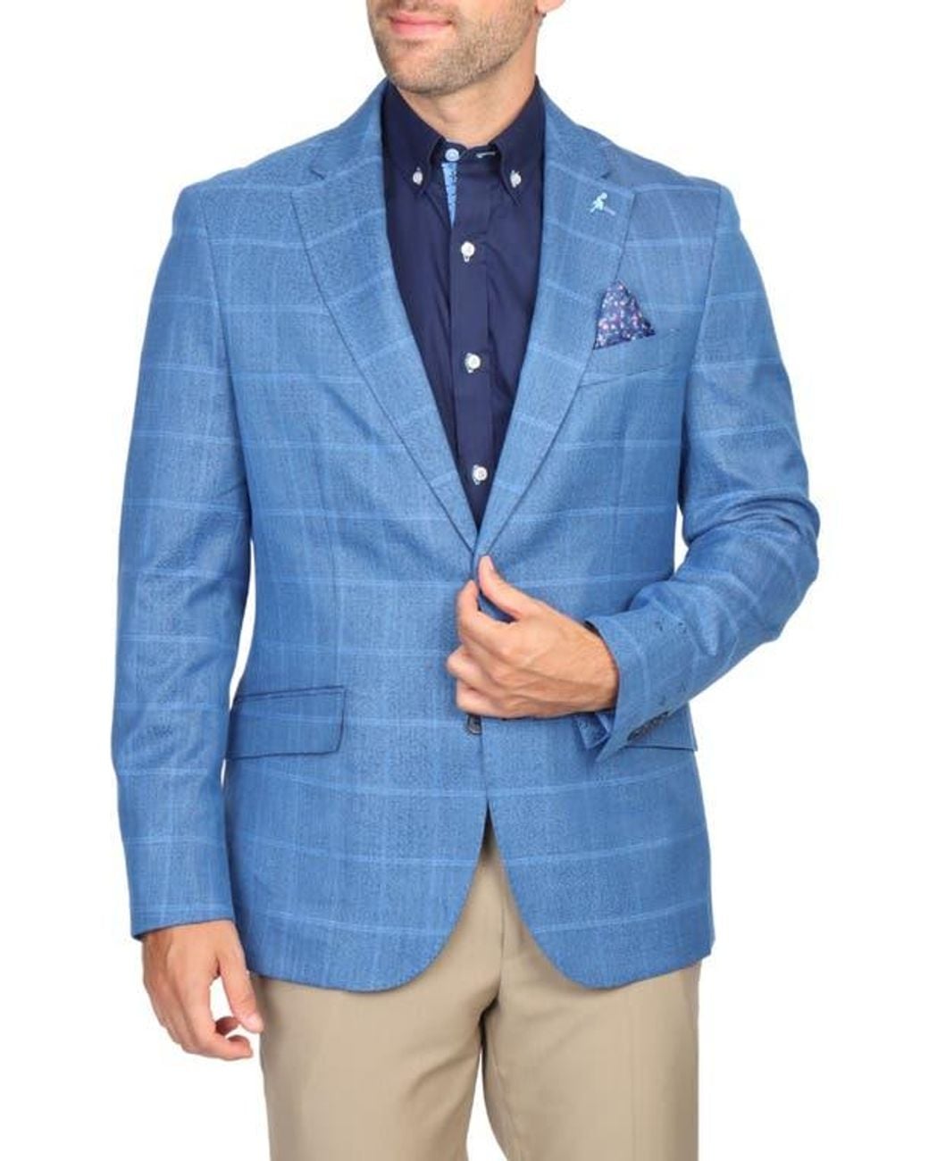 Tailorbyrd Blue Shadow Windowpane Sport Coat for men