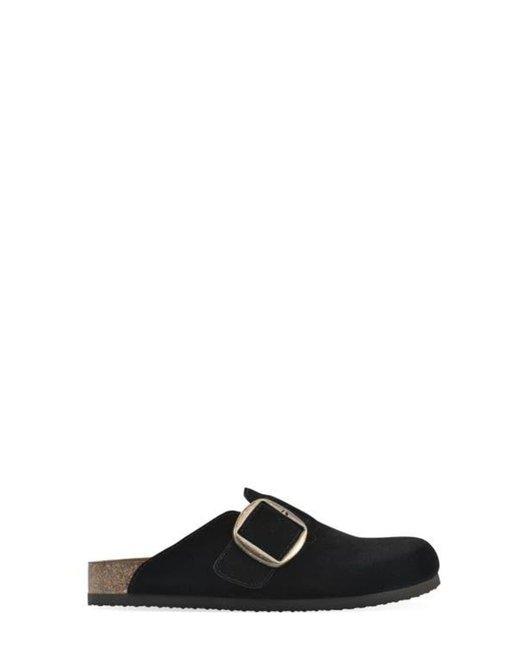 White Mountain Black Big Easy Buckle Mule
