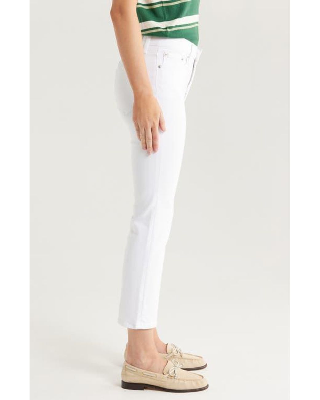 Pistola White Petite Lennon High Waist Ankle Bootcut Jeans