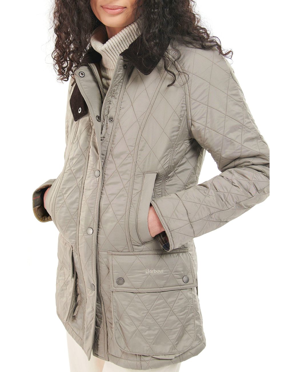 Barbour Beadnell Polarquilt Jacket in Gray | Lyst