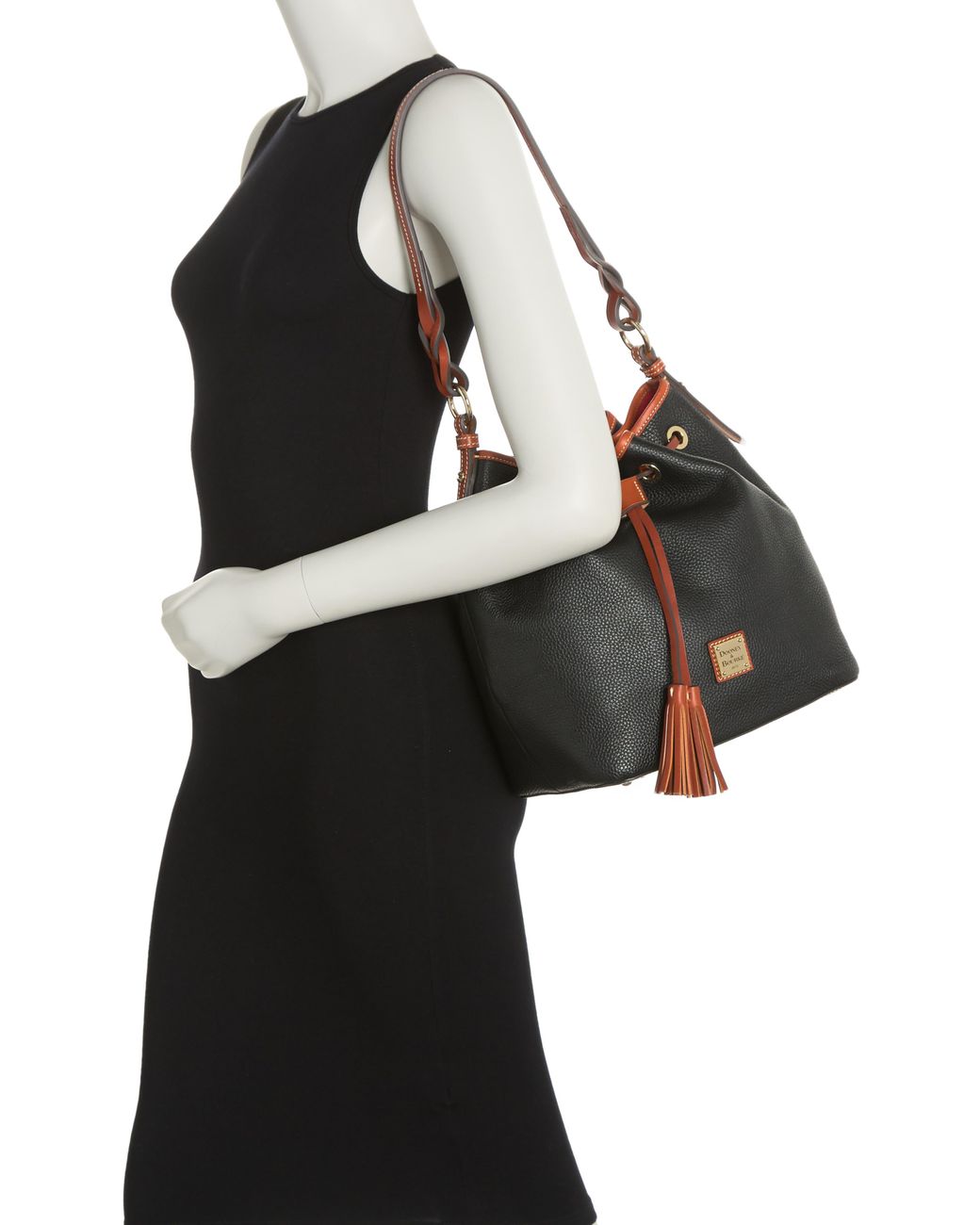 Dooney & Bourke Tasha Leather Drawstring Shoulder Bag in Black Lyst