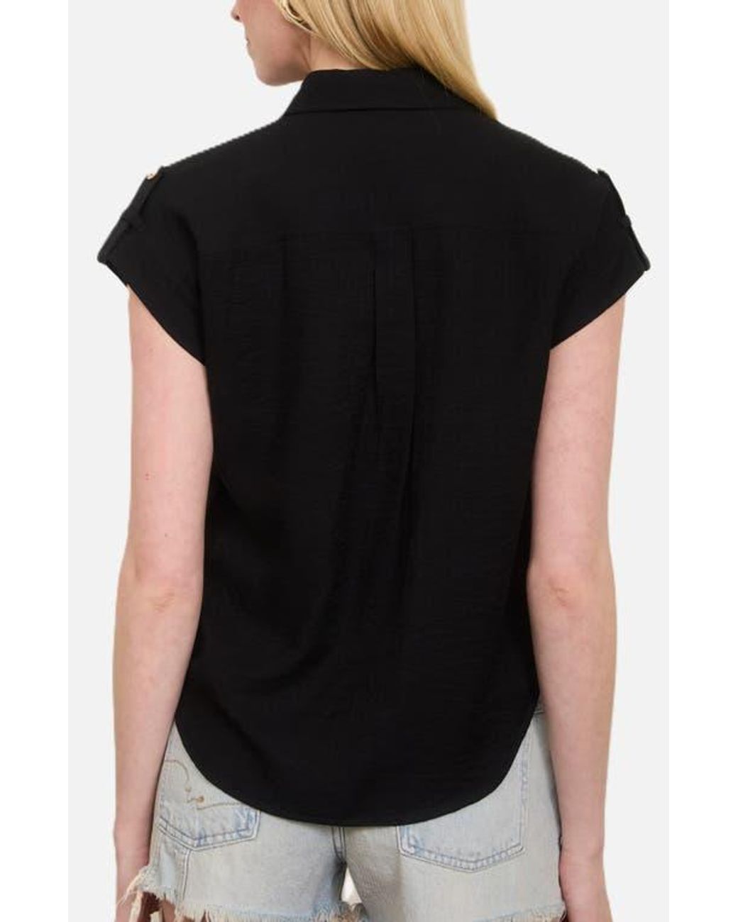 Blu Pepper Black Button Front Shirt
