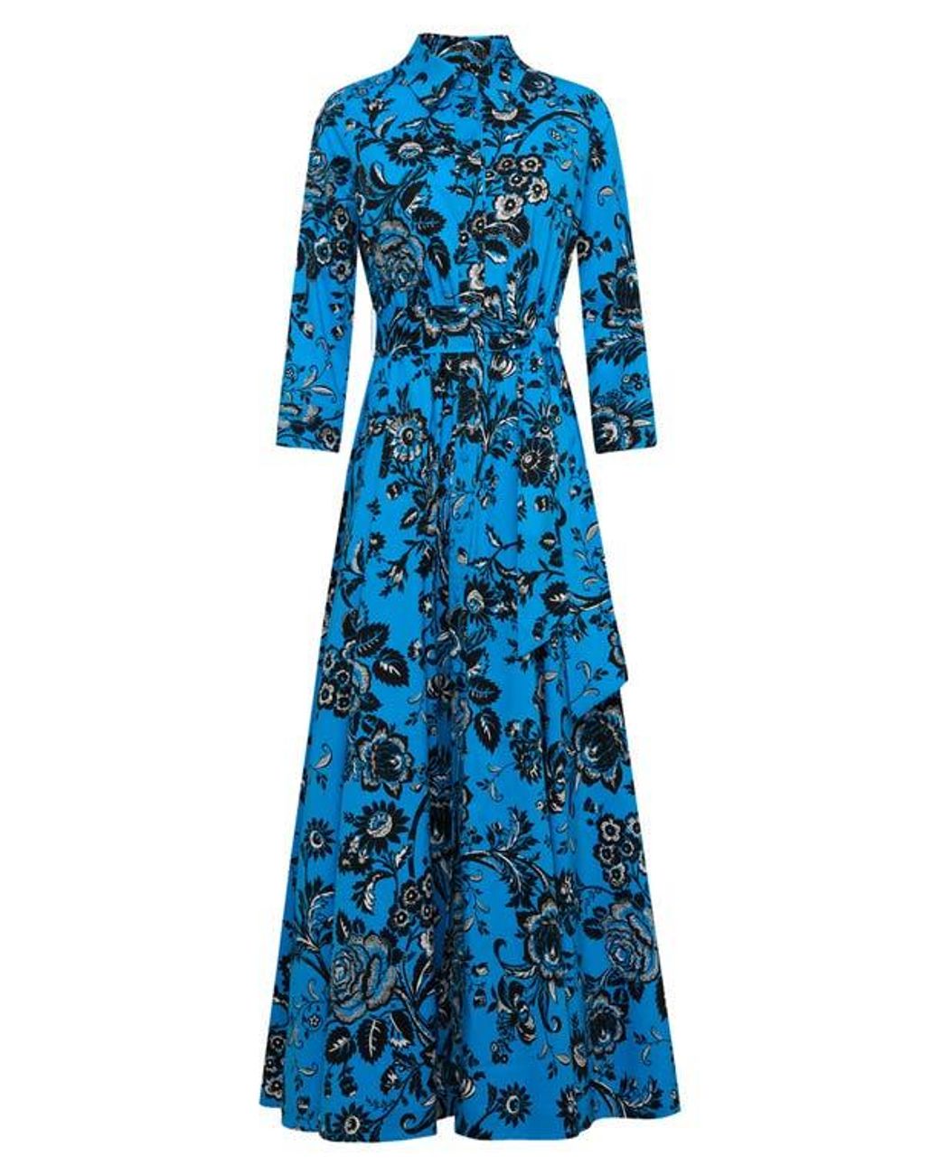 Diane von Furstenberg Blue Blaine Floral Shirtdress