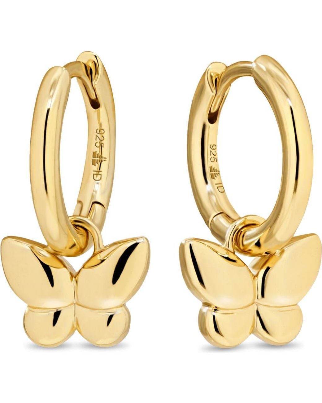 DEVATA Metallic Butterfly Hoop Earrings