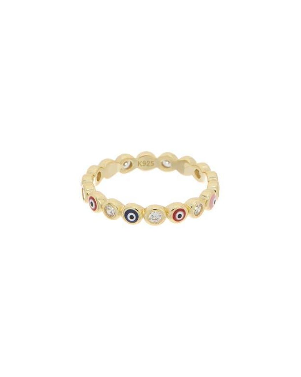 Juvell Metallic Evil Eye Cz Ring