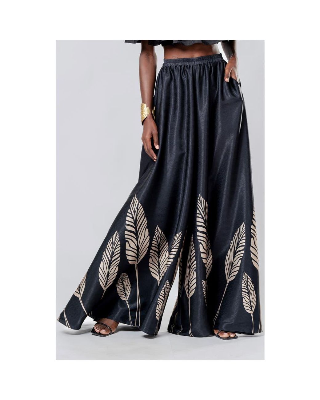 Diarrablu Janet Palms Wide Leg Pants in Blue | Lyst